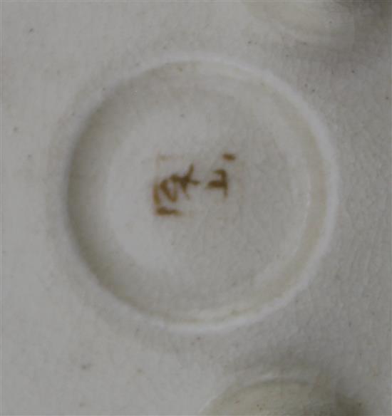 A Japanese Satsuma pottery figure and a similar tripod koro and cover, Meiji period, 10.5cm. diam.
